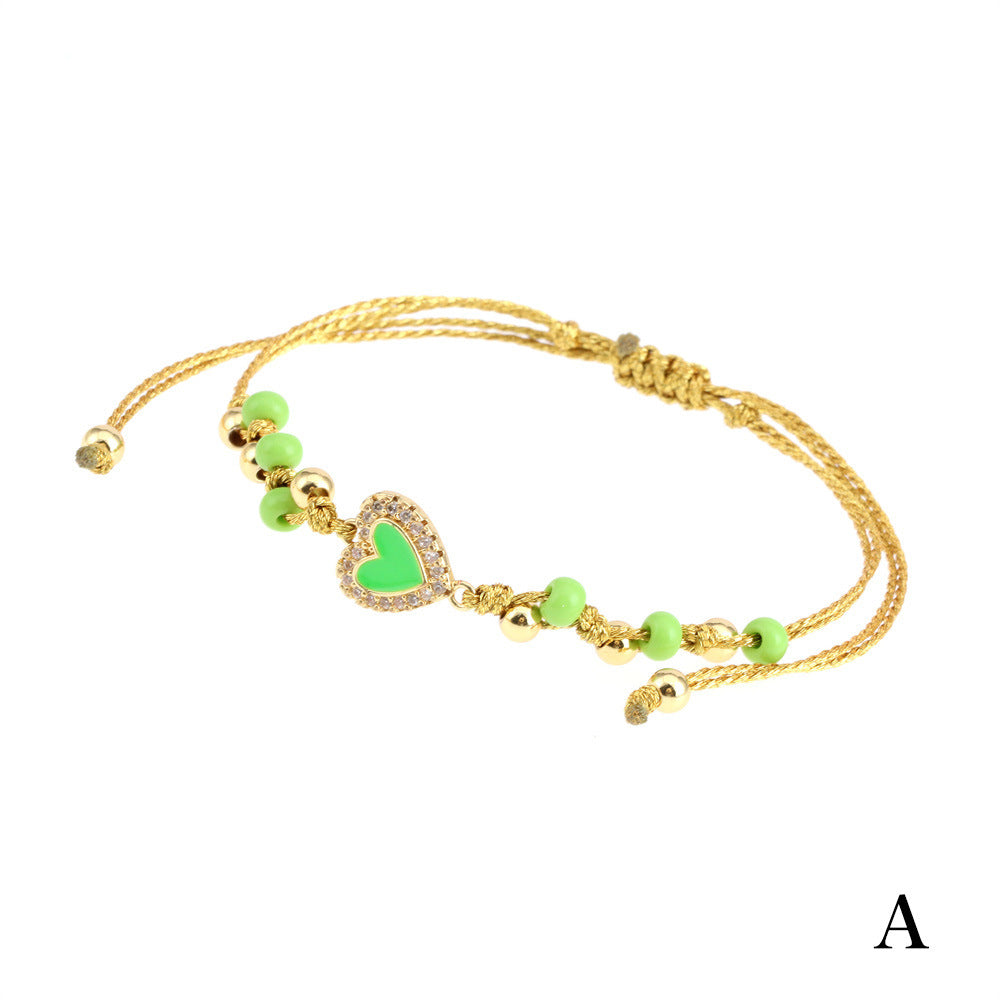 Pulseras De Cuentas De Cristal De Corazón De Joyería Al Por Mayor